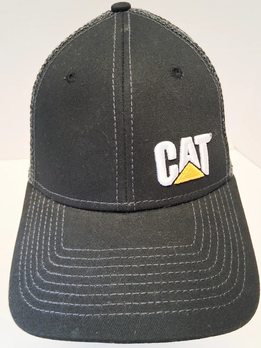 Authentic Caterpillar (CAT) Black Adult Trucker Style Hat Snapback Closure Cap